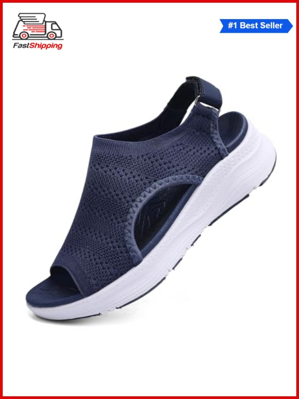 Arch Support Orthotic Walking Sandals Open Toe Adjustable Ankle Strap
